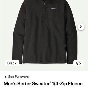 Patagonia Men's Black Zip-Up Sweater